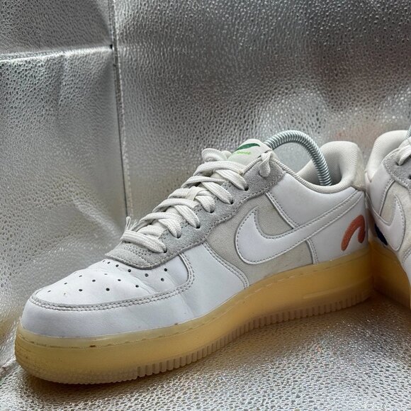Size 7 Nike Mayumi Yamase x Air Force 1 Mens White Flyleather Sneaker DB3598-100 - Picture 4 of 11